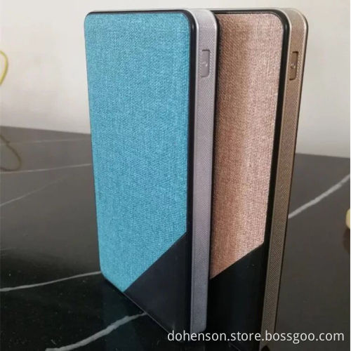 2017 fashionable high quality new private design fabric leather 10000mAh power bank
